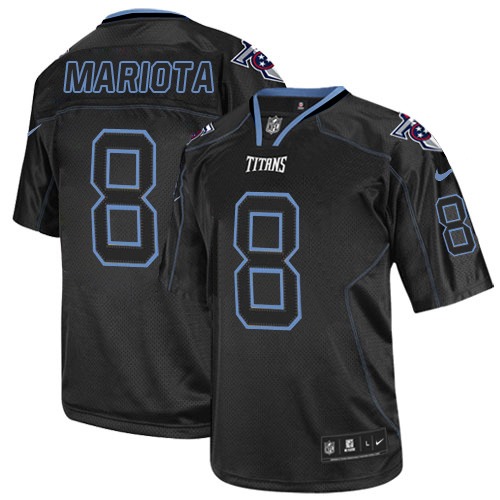 Men's Elite Marcus Mariota Nike Jersey Lights Out Black - #8 NFL Tennessee Titans